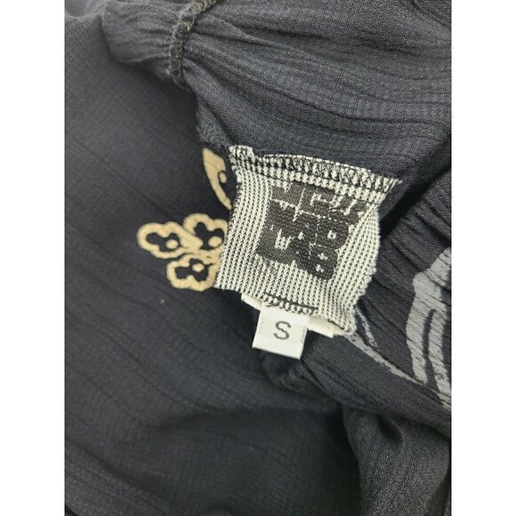 Vintage JG's Mad Lab Black Pants Womens Small Rayon Blend Handpainted Floral - Picture 4 of 6